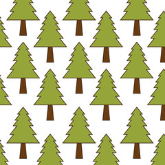 Fototapeta premium green pine tall tree plant with brown trunk background. vector illustration