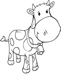 Doodle Cow Vector Illustration Art
