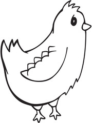Doodle Chicken Vector Illustration Art