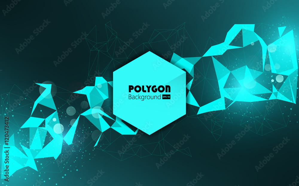 Poster abstract futuristic background with dots and lines. vector illustration.