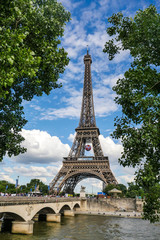 Fototapeta na wymiar Eiffel Tower in Paris with Seine, France