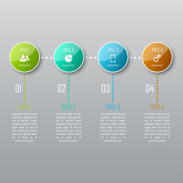 Four steps infographics. Infographic timeline template