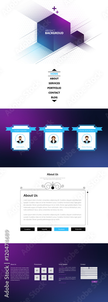 Poster vector one page website template in flat design. editable layered vector illustration