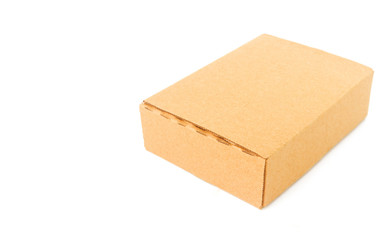 Paper box package on white background
