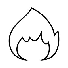 Fire flame line icon. Symbol of inflammable goods or materials liable to catch fire. Vector Illustration