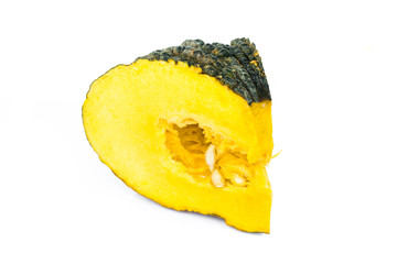 Pumpkin slice on white background