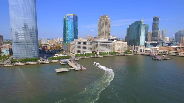 Aerial video tour of the NJ waterfront Downtown Jersey City