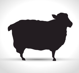 silhouette sheep manger isolated design vector illustration eps 10