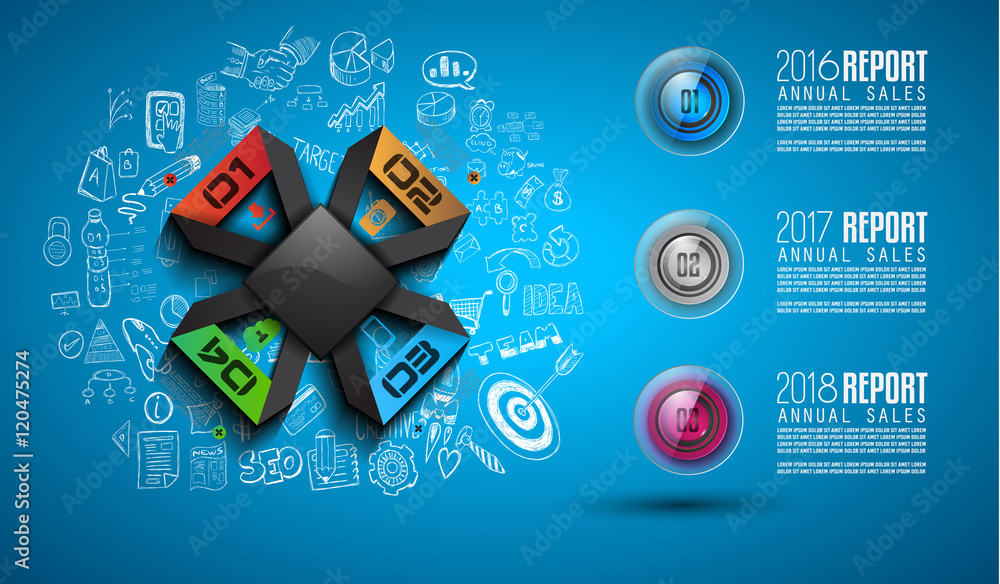 Poster clean infographic layout template for data and information analysis