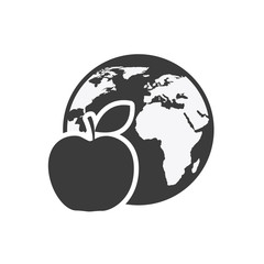 world planet with education icon vector illustration design