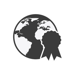 world planet with education icon vector illustration design