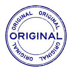 Grunge blue original rubber stamp