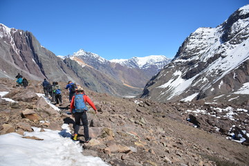 Landscape of mountain and volcanoes in Chile