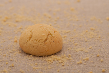 Fototapeta na wymiar oatmeal cookies light brown circular shape
