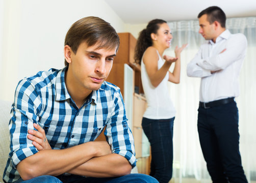 Ex-lover watching girlfriend leaving him