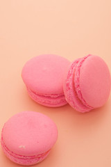 pastry pink round shape on a pink background