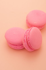 pastry pink round shape on a pink background