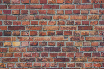 Red brick wall grunge texture.