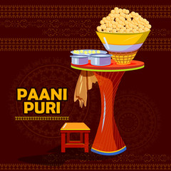 Indian Panipuri or Gol Gappa representing street food of India - 120477447
