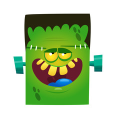 Halloween cartoon monster face. Avatar or icon of vector monster head © drawkman