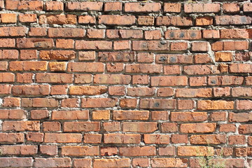 a fragment of a brick wall