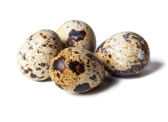 Quail eggs are isolated on a white background