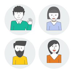 Seth linear style avatars , people characters