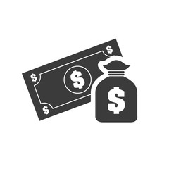 bills money with finace icon vector illustration design