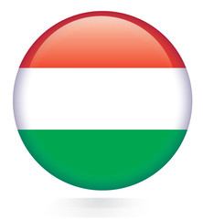 Hungary flag glossy button