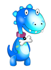 Cute blue dinosaur cartoon
