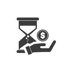 hourglass with finance icon vector illustration design