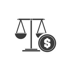 scale balance with finance icon vector illustration design