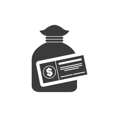 bag money with finance icon vector illustration design