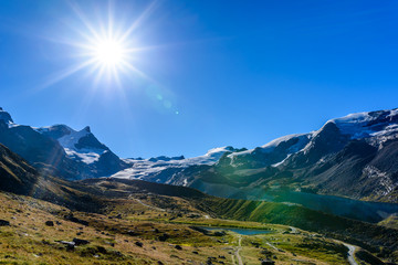 Stellisee - beautiful lake at Matterhorn - Zermatt, Switzerland