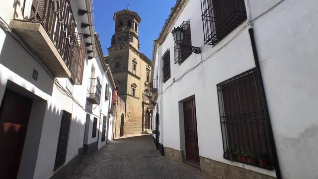 Medieval typical street near to the cathedral of Baeza, Patrimony of the Humanity, Baeza, Spain