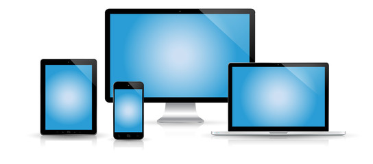 Modern digital tech device collection