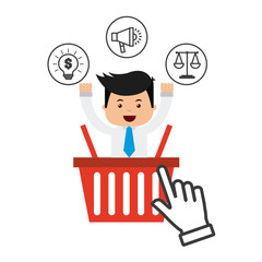 bank and commerce online flat icons vector illustration design