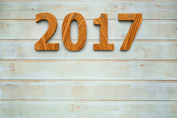 Wooden 2017 background