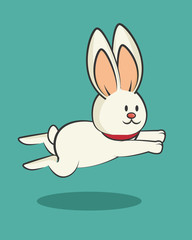 cartoon icon rabbit design isolated vector illustration eps 10