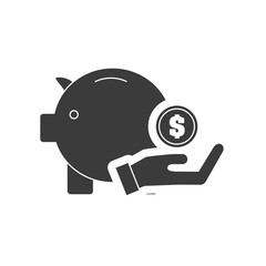 piggy savings with finance icon vector illustration design