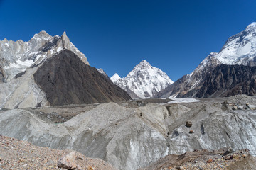 Naklejka premium K2 mountain view at concordia view point