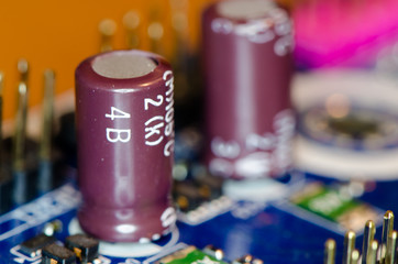 Материнская плата крупным планом