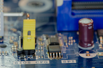 Материнская плата крупным планом