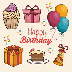 happy birthday design isolated vector illustration eps 10