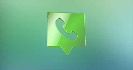 Phone Message Green 3d Icon