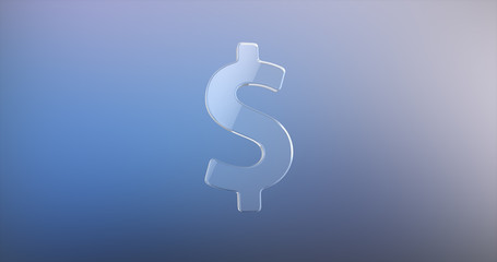 Dollar Sign Glass 3d Icon