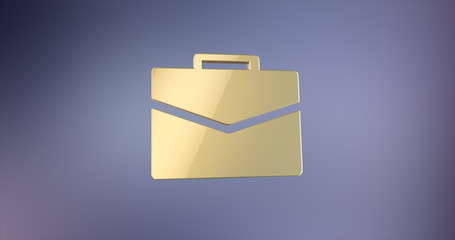 Briefcase Gold 3d Icon