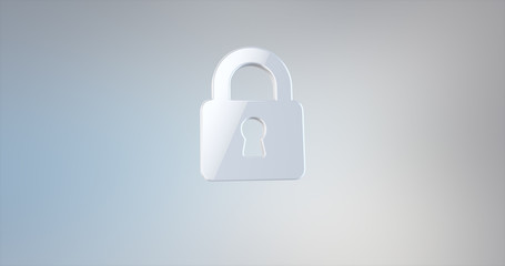 Lock White 3d Icon