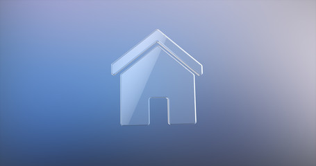 Home House Glass 3d Icon