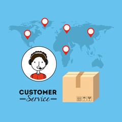 customer service flat icons vector illustration design